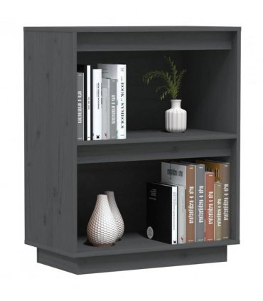 vidaXL Console Cabinet Grey 60x34x75 cm Solid Wood Pine