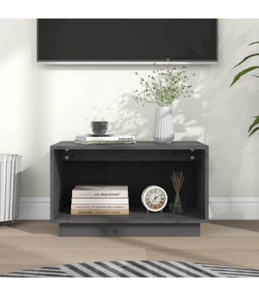 vidaXL TV Cabinet Grey 60x35x35 cm Solid Wood Pine