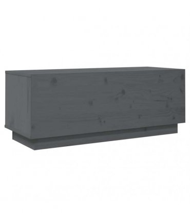 vidaXL TV Cabinet Grey 90x35x35 cm Solid Wood Pine