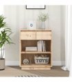 vidaXL Console Cabinet 60x34x75 cm Solid Wood Pine — Colour: natural
