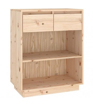 vidaXL Console Cabinet 60x34x75 cm Solid Wood Pine — Colour: natural