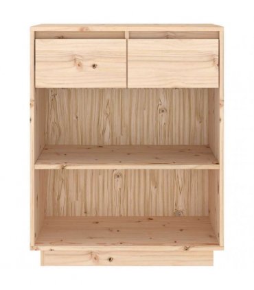 vidaXL Console Cabinet 60x34x75 cm Solid Wood Pine — Colour: natural