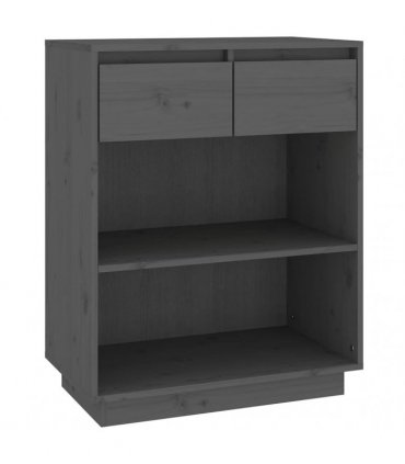 vidaXL Console Cabinet Grey 60x34x75 cm Solid Wood Pine — V0672029437