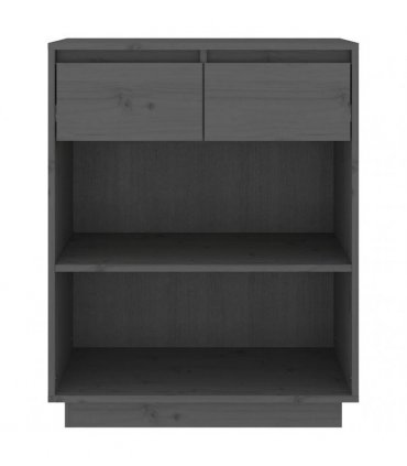 vidaXL Console Cabinet Grey 60x34x75 cm Solid Wood Pine — V0672029437
