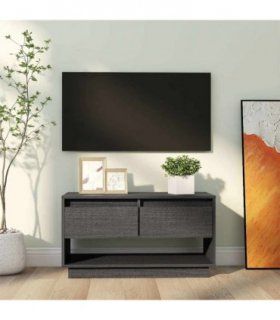 vidaXL TV Cabinet Grey 74x34x40 cm Solid Wood Pine