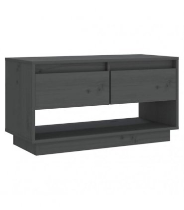 vidaXL TV Cabinet Grey 74x34x40 cm Solid Wood Pine