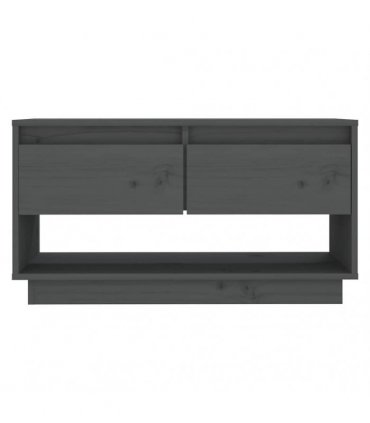 vidaXL TV Cabinet Grey 74x34x40 cm Solid Wood Pine