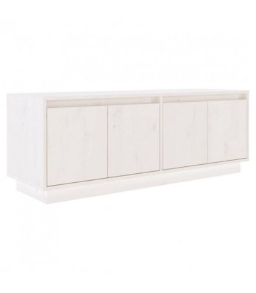 vidaXL TV Cabinet White 110x34x40 cm Solid Wood Pine
