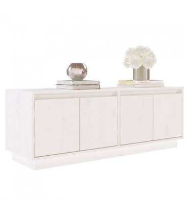 vidaXL TV Cabinet White 110x34x40 cm Solid Wood Pine