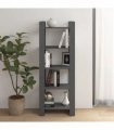 vidaXL Book Cabinet/Room Divider Grey 60x35x160 cm Solid Wood — Size: 60 x 35 x 160 cm