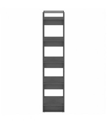 vidaXL Book Cabinet/Room Divider Grey 60x35x160 cm Solid Wood — Size: 60 x 35 x 160 cm