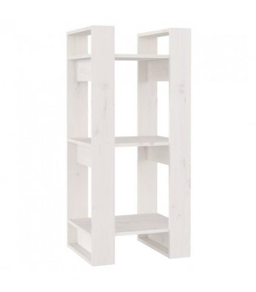 vidaXL Book Cabinet/Room Divider White 41x35x91 cm Solid Wood Pine — Size: 41 x 35 x 91 cm