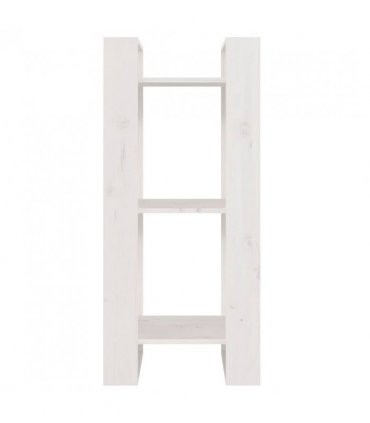 vidaXL Book Cabinet/Room Divider White 41x35x91 cm Solid Wood Pine — Size: 41 x 35 x 91 cm