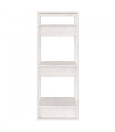 vidaXL Book Cabinet/Room Divider White 41x35x91 cm Solid Wood Pine — Size: 41 x 35 x 91 cm