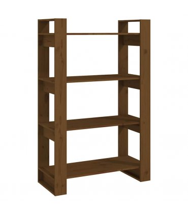 vidaXL Book Cabinet/Room Divider Honey Brown 80x35x125 cm Solid Wood — Size: 80 x 35 x 125 cm