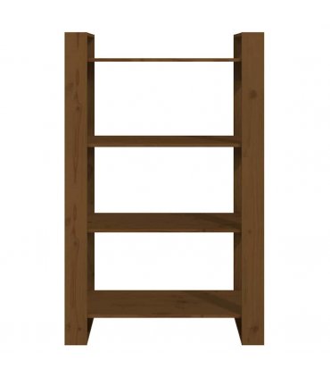 vidaXL Book Cabinet/Room Divider Honey Brown 80x35x125 cm Solid Wood — Size: 80 x 35 x 125 cm