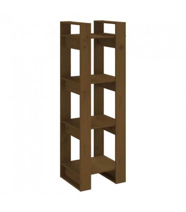 vidaXL Book Cabinet/Room Divider Honey Brown 41x35x125 cm Solid Wood — Size: 41 x 35 x 125 cm