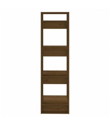vidaXL Book Cabinet/Room Divider Honey Brown 41x35x125 cm Solid Wood — Size: 41 x 35 x 125 cm