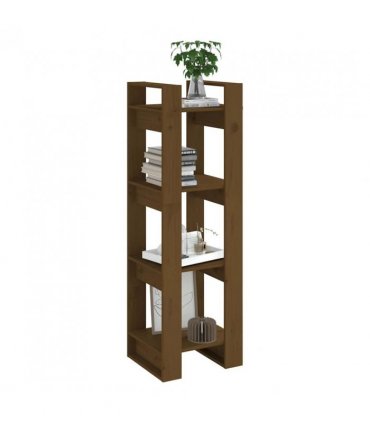 vidaXL Book Cabinet/Room Divider Honey Brown 41x35x125 cm Solid Wood — Size: 41 x 35 x 125 cm