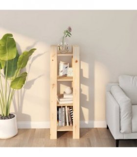 vidaXL Book Cabinet/Room Divider 41x35x125 cm Solid Wood Pine — Colour: natural, Size: 41 x 35 x 125 cm