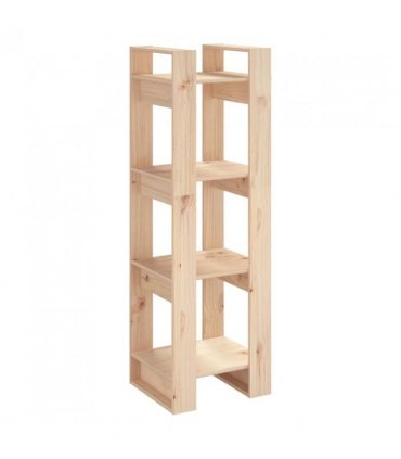 vidaXL Book Cabinet/Room Divider 41x35x125 cm Solid Wood Pine — Colour: natural, Size: 41 x 35 x 125 cm