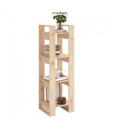 vidaXL Book Cabinet/Room Divider 41x35x125 cm Solid Wood Pine — Colour: natural, Size: 41 x 35 x 125 cm