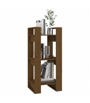 vidaXL Book Cabinet/Room Divider Honey Brown 41x35x91 cm Solid Wood — Size: 41 x 35 x 91 cm