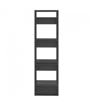 vidaXL Book Cabinet/Room Divider Grey 41x35x125 cm Solid Wood Pine — Size: 41 x 35 x 125 cm