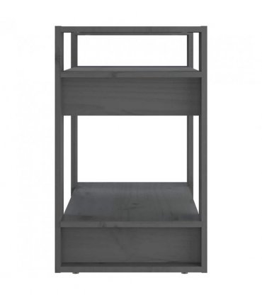vidaXL Book Cabinet/Room Divider Grey 60x35x57 cm Solid Wood Pine — Size: 60 x 35 x 57 cm