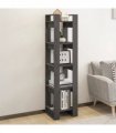 vidaXL Book Cabinet/Room Divider Grey 41x35x160 cm Solid Wood Pine — Size: 41 x 35 x 160 cm