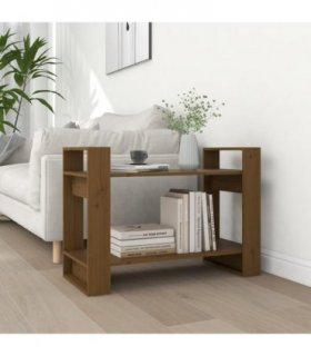 vidaXL Book Cabinet/Room Divider Honey Brown 80x35x56.5 cm Solid Wood — Size: 80 x 35 x 56.5 cm
