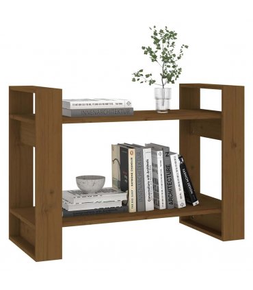 vidaXL Book Cabinet/Room Divider Honey Brown 80x35x56.5 cm Solid Wood — Size: 80 x 35 x 56.5 cm