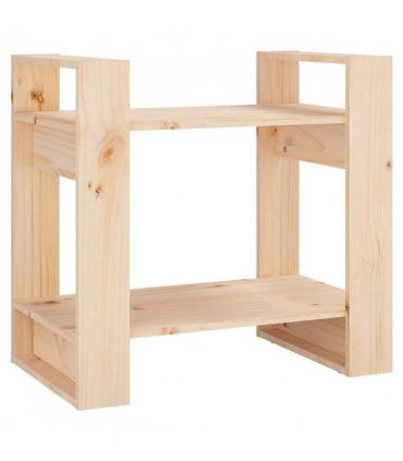 vidaXL Book Cabinet/Room Divider 60x35x57 cm Solid Wood Pine — Colour: natural, Size: 60 x 35 x 57 cm