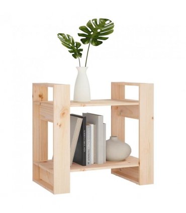 vidaXL Book Cabinet/Room Divider 60x35x57 cm Solid Wood Pine — Colour: natural, Size: 60 x 35 x 57 cm
