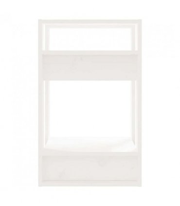 vidaXL Book Cabinet/Room Divider White 41x35x57 cm Solid Wood Pine — Size: 41 x 35 x 57 cm
