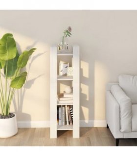 vidaXL Book Cabinet/Room Divider White 41x35x125 cm Solid Wood Pine — Size: 41 x 35 x 125 cm