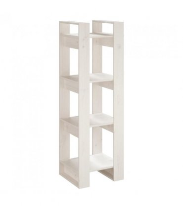 vidaXL Book Cabinet/Room Divider White 41x35x125 cm Solid Wood Pine — Size: 41 x 35 x 125 cm