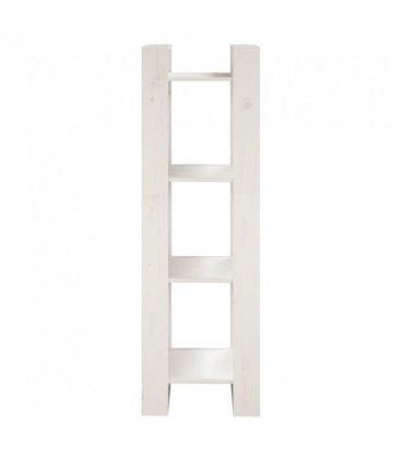 vidaXL Book Cabinet/Room Divider White 41x35x125 cm Solid Wood Pine — Size: 41 x 35 x 125 cm