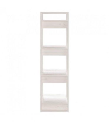 vidaXL Book Cabinet/Room Divider White 41x35x125 cm Solid Wood Pine — Size: 41 x 35 x 125 cm