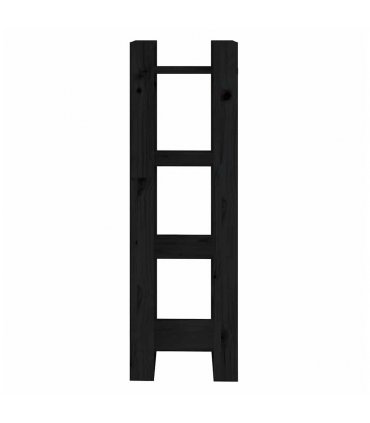 vidaXL Book Cabinet | Black | Solid Pine Wood | 41x35x125 cm | Storage — Size: 41 x 35 x 125 cm