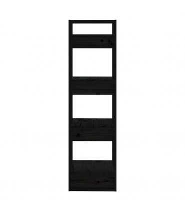vidaXL Book Cabinet | Black | Solid Pine Wood | 41x35x125 cm | Storage — Size: 41 x 35 x 125 cm