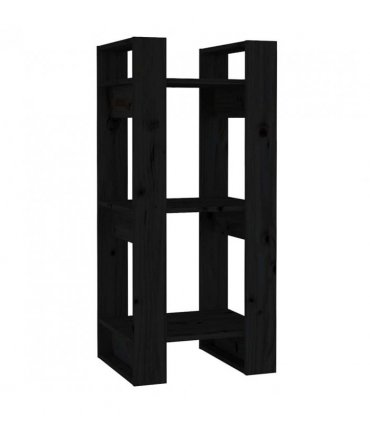 vidaXL Book Cabinet | Black | Solid pine wood | Compact | Book Cabinet — Size: 41 x 35 x 91 cm