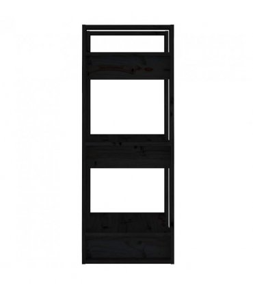 vidaXL Book Cabinet | Black | Solid pine wood | Compact | Book Cabinet — Size: 41 x 35 x 91 cm