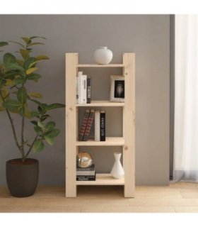 vidaXL Book Cabinet/Room Divider 60x35x125 cm Solid Wood — Colour: natural, Size: 60 x 35 x 125 cm