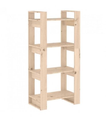 vidaXL Book Cabinet/Room Divider 60x35x125 cm Solid Wood — Colour: natural, Size: 60 x 35 x 125 cm