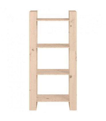 vidaXL Book Cabinet/Room Divider 60x35x125 cm Solid Wood — Colour: natural, Size: 60 x 35 x 125 cm