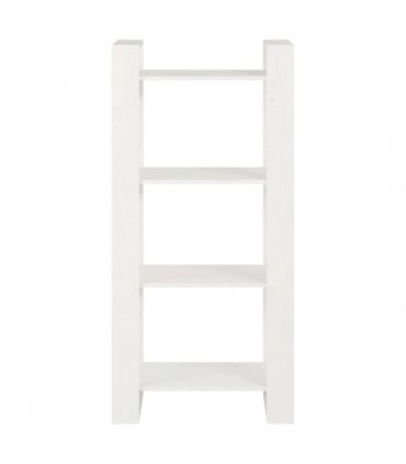 vidaXL Book Cabinet/Room Divider White 60x35x125 cm Solid Wood — Size: 60 x 35 x 125 cm