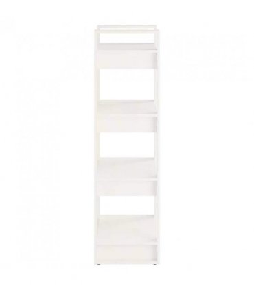 vidaXL Book Cabinet/Room Divider White 60x35x125 cm Solid Wood — Size: 60 x 35 x 125 cm