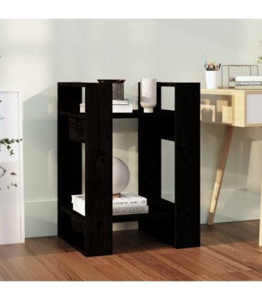 vidaXL Book Cabinet | Black | Solid pine wood | Compact | Black Book Cabinet — Size: 41 x 35 x 57 cm