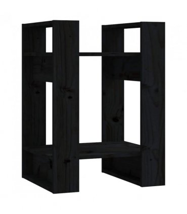 vidaXL Book Cabinet | Black | Solid pine wood | Compact | Black Book Cabinet — Size: 41 x 35 x 57 cm